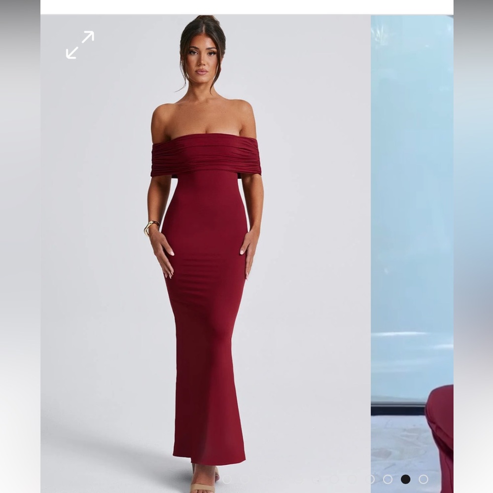 Maroon Off-Shoulder Bodycon Cocktail Dress